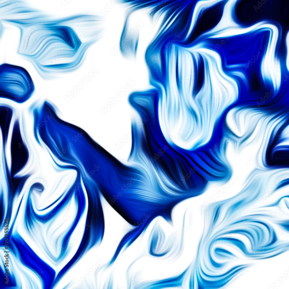 Obraz premium Abstract fluid art digital painting and dynamic swirling patterns with vibrant color transitions.