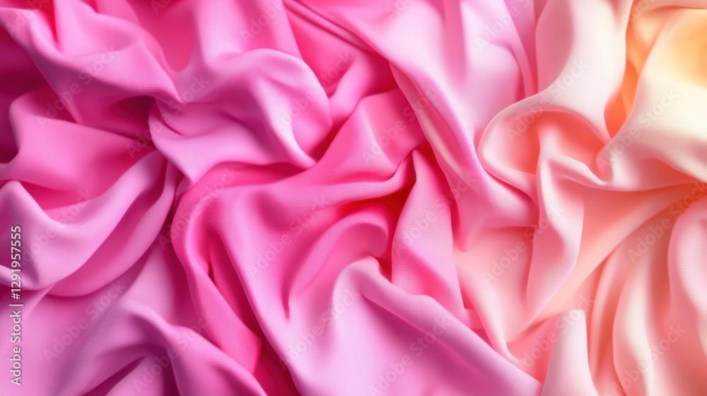 Obraz premium Close up of textured pink and yellow fabric with photo background displayed on a flat surface
