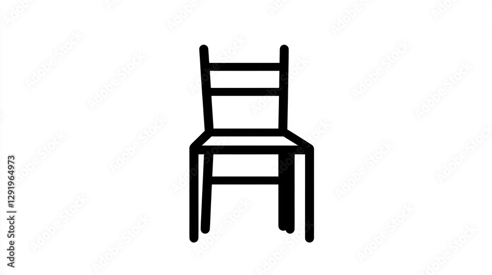 Simple outline drawing of a chair