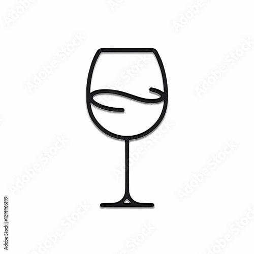 Line art wine glass for vineyard or sommelier branding