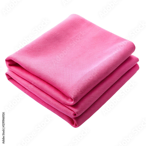 pink towel isolated on white