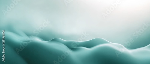 Abstract teal green soft wave background.
