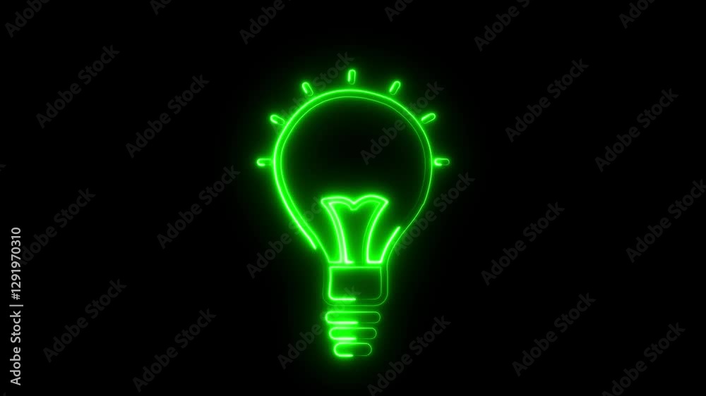 Neon light bulb icon with animation on isolated black background. Neon light digital bulb icon animation. Glowing neon lightning bulb icon. Neon light ... Neon light bulb icon with animation on isolated black background. Neon light digital bulb icon animation. Glowing neon lightning bulb icon. Neon light ...