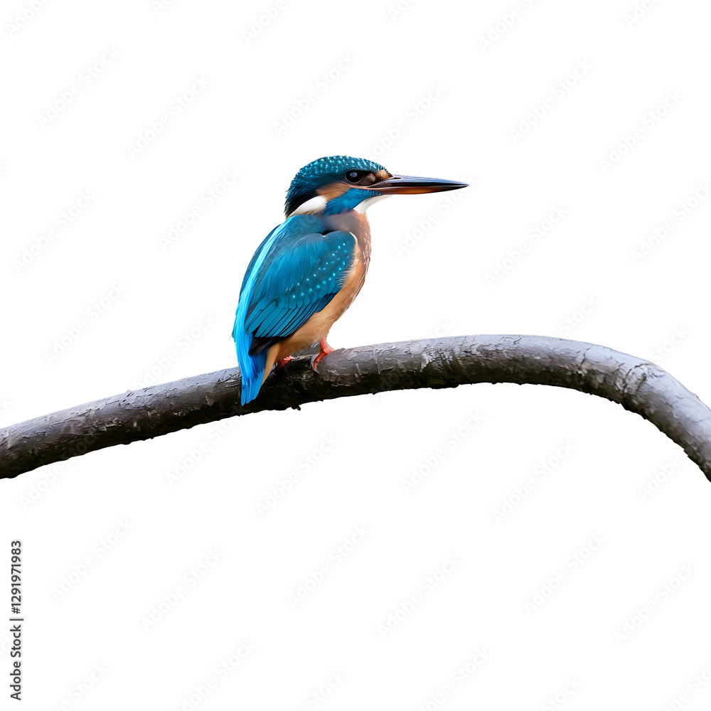 Obraz premium Close up of a Kingfisher Perched on a Branch Nature and Bird Photography Transparent Background