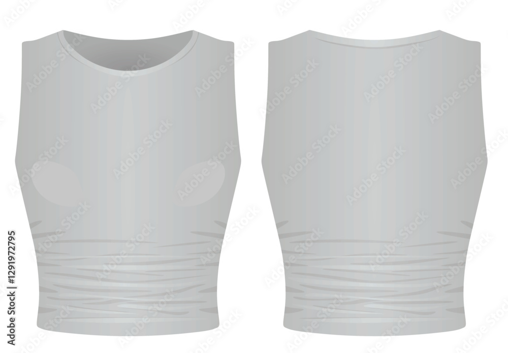 Sleeveless crop t shirt. vector Sleeveless crop t shirt. vector