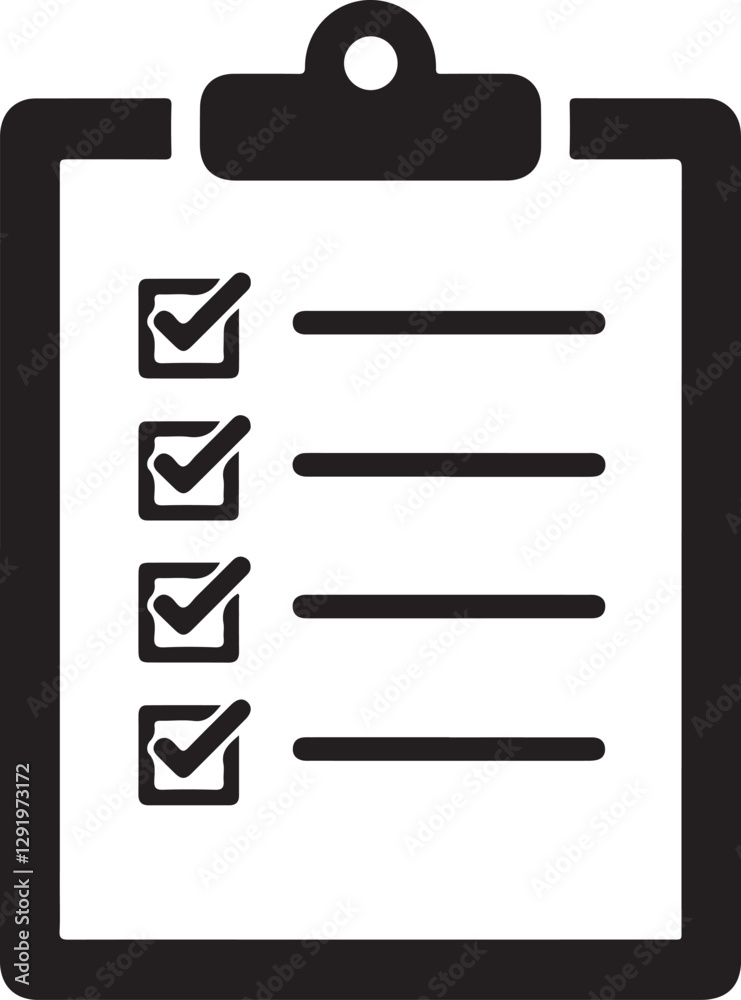 Minimalist Clipboard Checklist Vector Icon Minimalist Clipboard Checklist Vector Icon