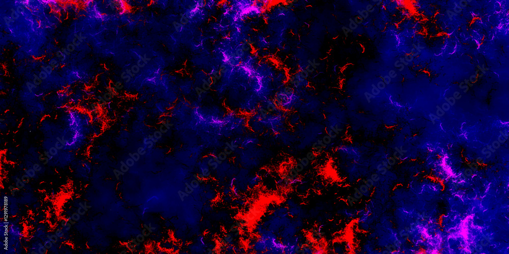 Abstract fractal art background motion Fantastic dark red energy flow with some purple hue on a dark canvas. Red grunge texture with purple flash textured aquarelle deep black canvas for modern art.