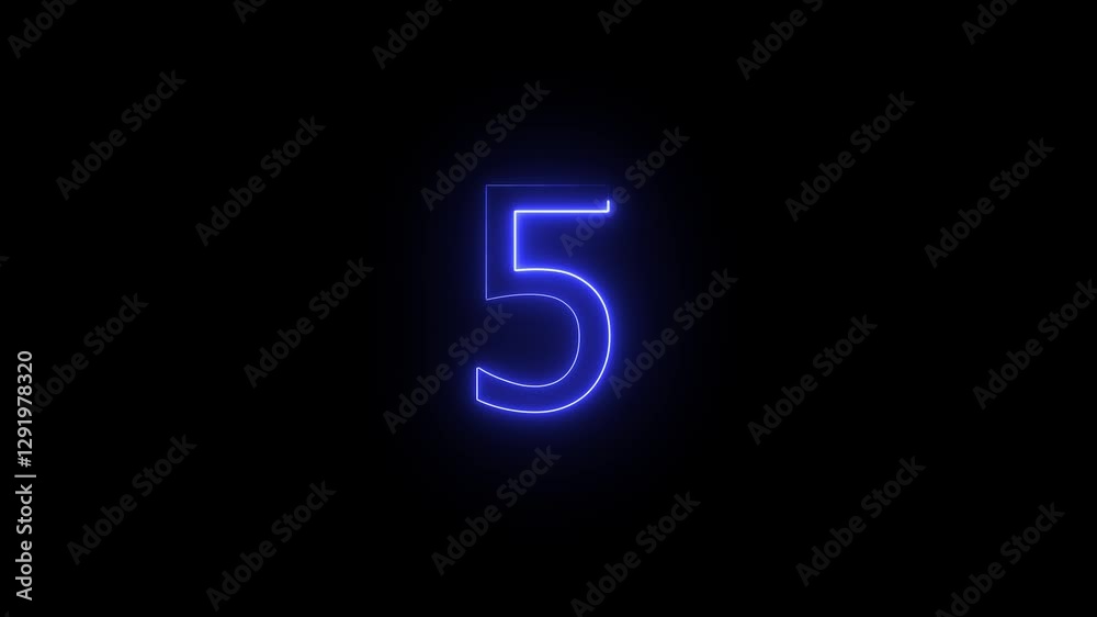 Fiery style.lowing sign on black background Neon number 5 with alpha channel.Abstract glowing neon text 5 number countdown icon. neon numbers, Appears and disappears. Fiery style.lowing sign on black background Neon number 5 with alpha channel.Abstract glowing neon text 5 number countdown icon. neon numbers, Appears and disappears.