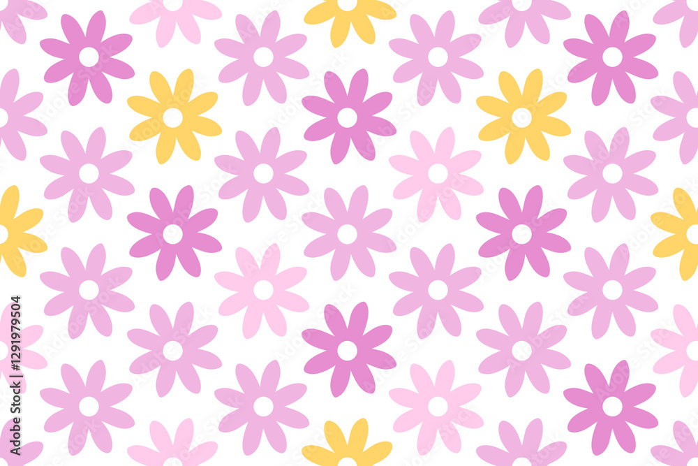 Minimalist Daisy Flower Seamless Pattern Minimalist Daisy Flower Seamless Pattern