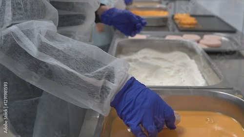 Industrial preparation of meat cutlets