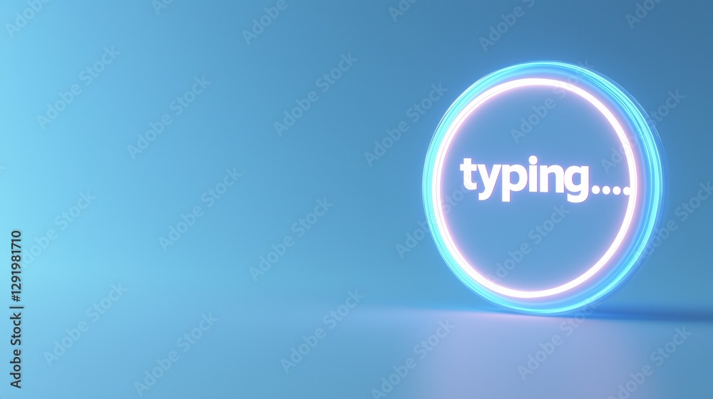 Obraz premium 3d rendering of a blue circle with the word