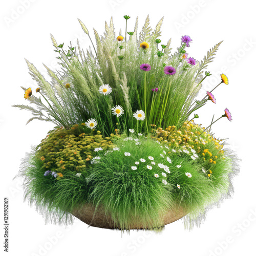 Wildflower Meadow Garden: Planting Guide isolated on transparent background