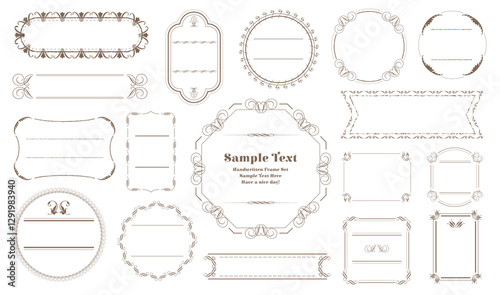 Design elements set. Set of Decorative vintage frames and borders. Floral ornament. Vector design.eps
