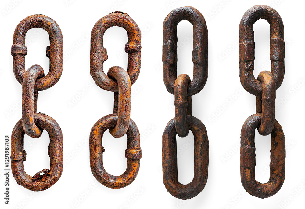 Rusty Metal Chains on a Transparent Background Rusty Metal Chains on a Transparent Background