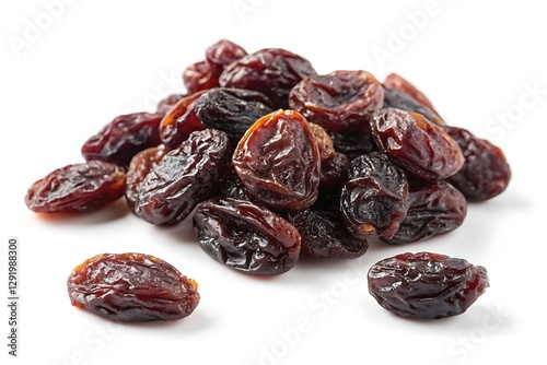 Dried Raisins on White Background