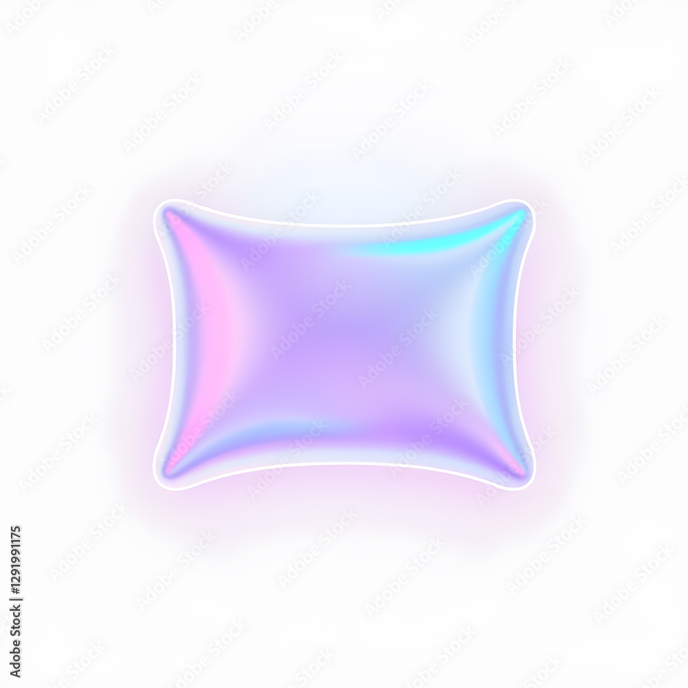 Pillow holographic 3D icon. neon symbol vector illustration isolated on white background. Generative AI Pillow holographic 3D icon. neon symbol vector illustration isolated on white background. Generative AI