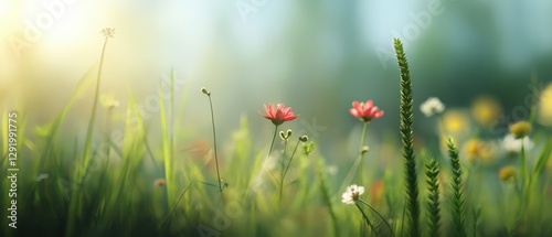 Field of Flowers in the Sunlight