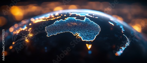 Abstract world globe showing Australia and new zealand