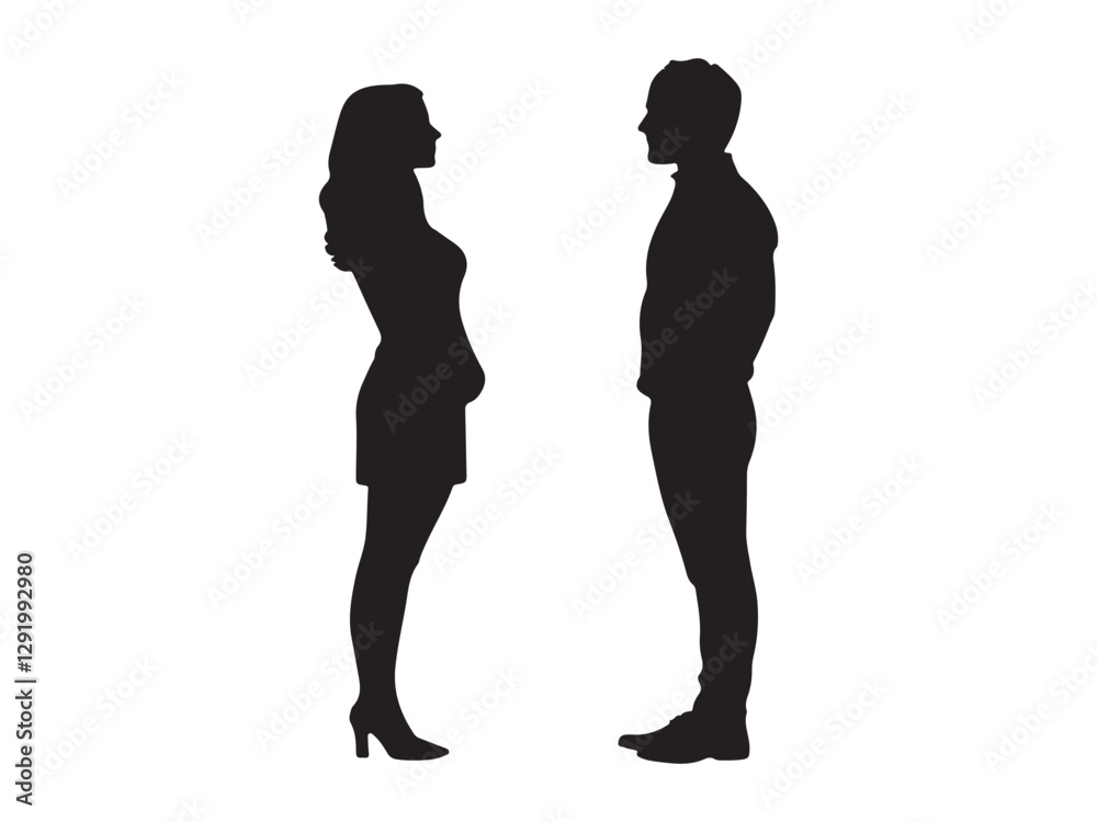 Fototapeta premium men and women sign. Male and female toilet icon. Set of people icons in black – man and woman.