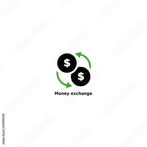 Dollar exchange icon logo flat vector design