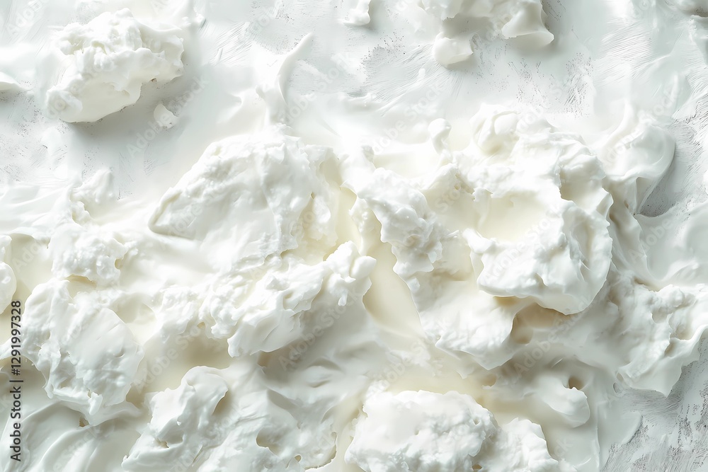 Fototapeta premium Cottage cheese with fresh herbs, soft dairy curds, protein-rich snack, organic farm cheese, fitness diet food, natural ingredients, wholesome dairy, healthy meal, style book illustration