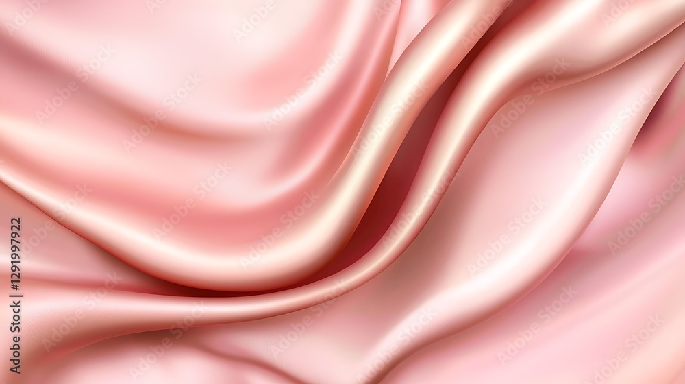 Obraz premium Pink silk fabric draping creates waves in the material background for product presentation