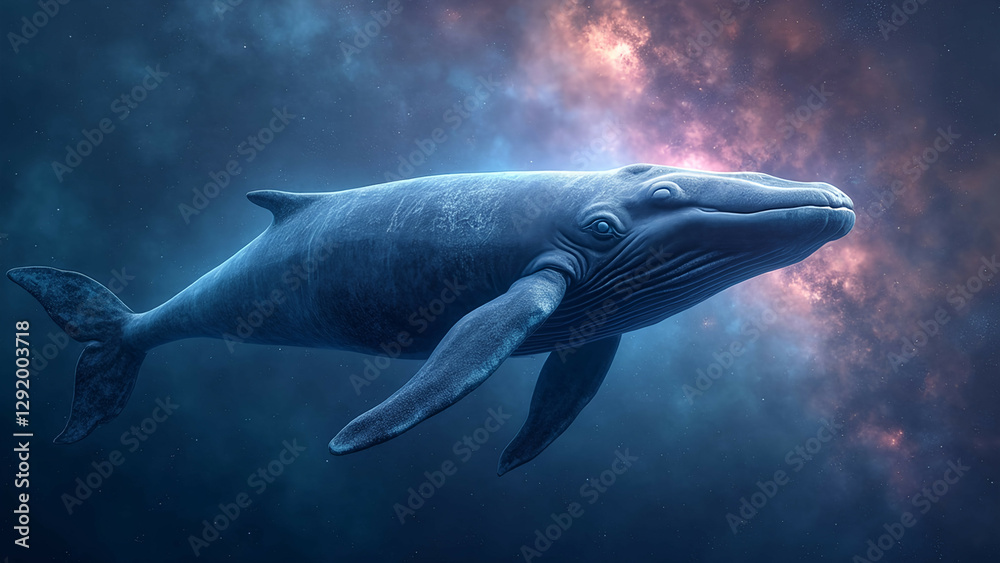 Fototapeta premium cosmic whale, stellar ocean backdrop art