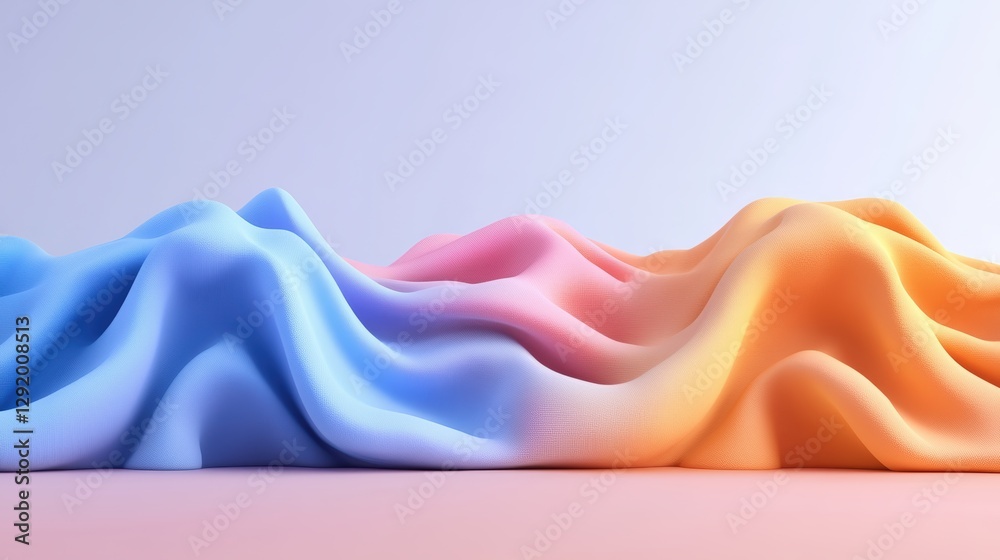 Three colored waves flowing on a pink background creating an abstract design with vibrant colors Three colored waves flowing on a pink background creating an abstract design with vibrant colors