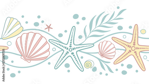 sea shells and starfish