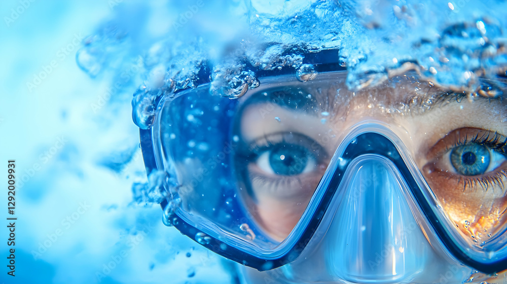 Naklejka premium Underwater exploration captivates divers with the beauty of marine life