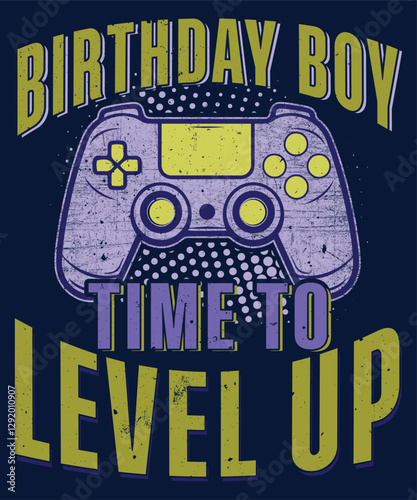 Birthday boy time to level up design for video game lovers
