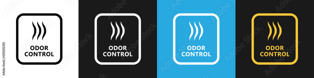 Obraz premium Odor control vector sign for product. Different backgrounds.