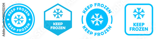 Keep Frozen vector labels for food packaging with snowflake.