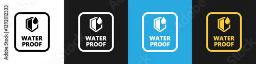 Water Proof sign for protective cloth or case. Vector icon isolated on different background.