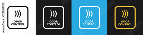 Odor control vector sign for product. Different backgrounds.