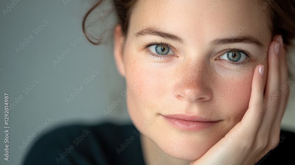 Woman Resting Face on Hand Woman Resting Face on Hand