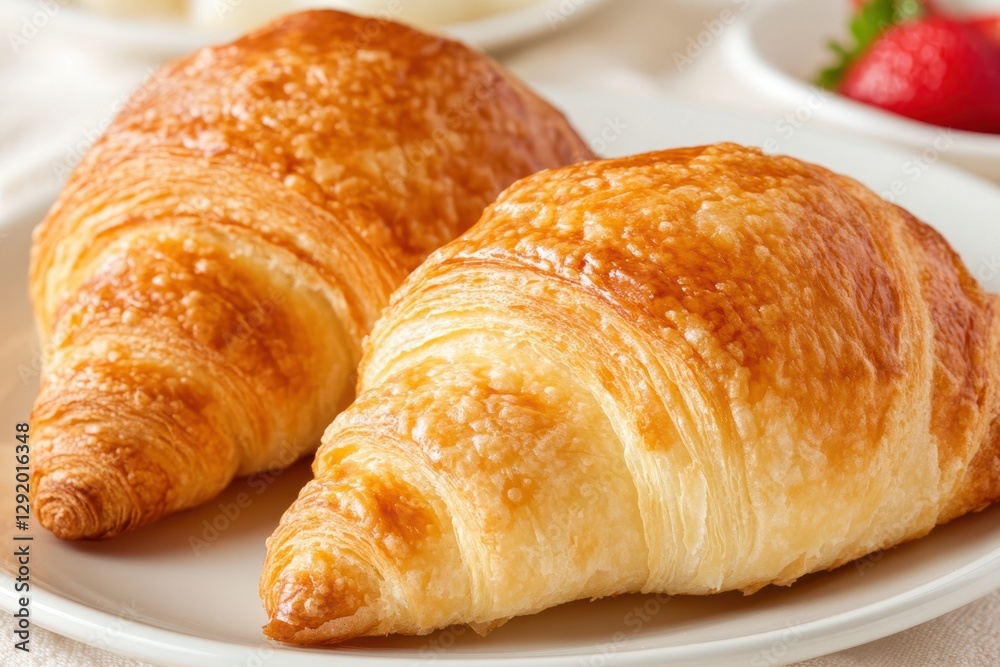 Flaky French Croissant with Golden Layers Flaky French Croissant with Golden Layers