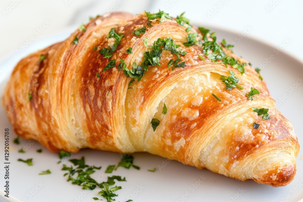 Flaky French Croissant with Golden Layers Flaky French Croissant with Golden Layers
