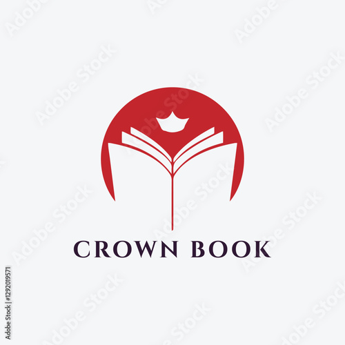 crown book logo design vector