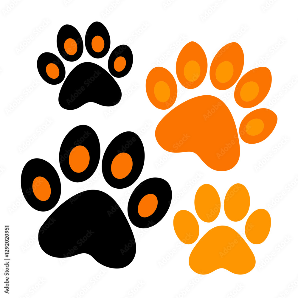 Fototapeta premium animal paw print vector illustrations 