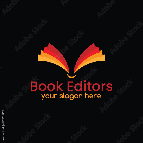 book editor logo design vector