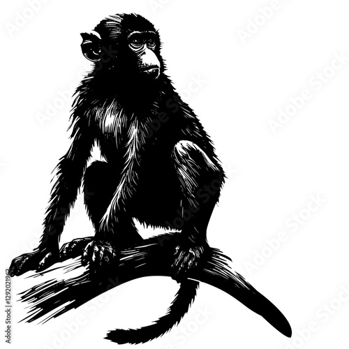 Majestic Baboon Profile Illustration"