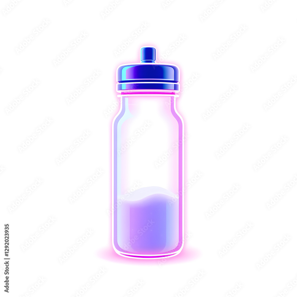 salt shaker holographic 3D icon. neon symbol vector illustration isolated on white background. Generative AI salt shaker holographic 3D icon. neon symbol vector illustration isolated on white background. Generative AI