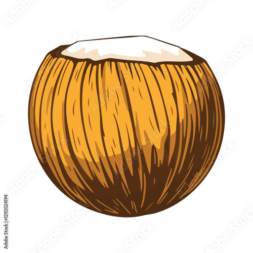 vector illustration of a coconut