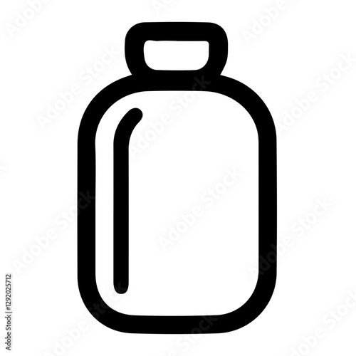 Simple icon of a bottle, representing liquid storage and utility in a minimalist style