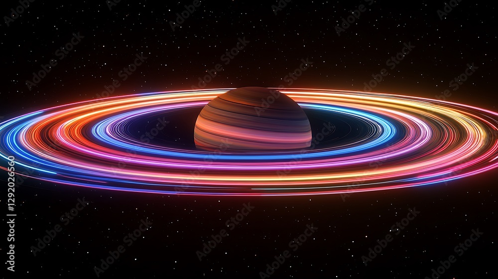 Fototapeta premium Stunning sci fi space background with planets and rings