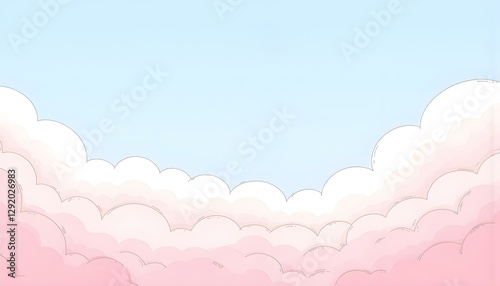 Soft dreamy sky background with fluffy clouds and pastel colors