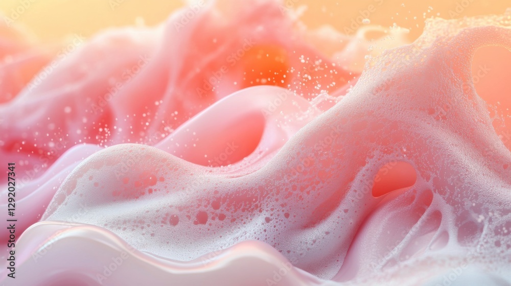 3D vector icon of a breve with foam art, detailed textures and lighting, soft gradient background 3D vector icon of a breve with foam art, detailed textures and lighting, soft gradient background