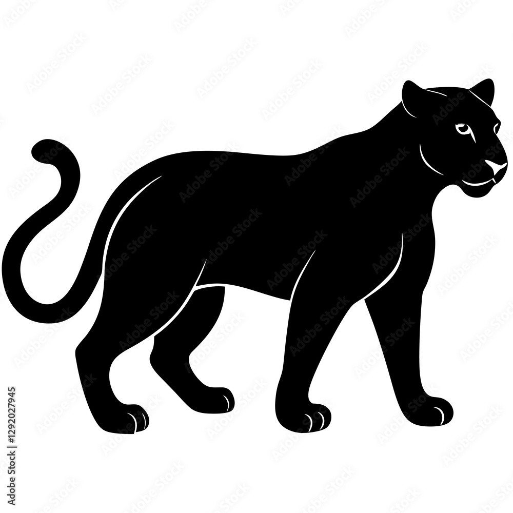 Obraz premium Panther Silhouette Vector Icon High-Quality Design on White Background.