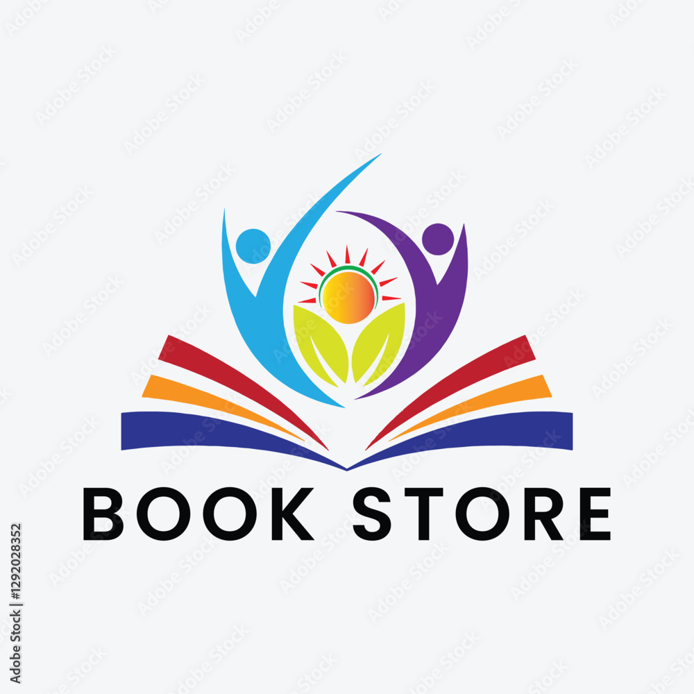 Fototapeta premium book publisher store logo design vector